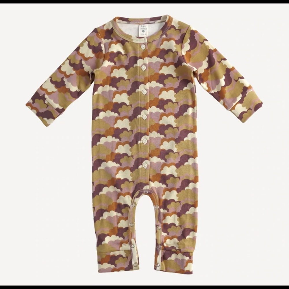Brand NEW! LONG SLEEVE JUMPSUIT | 70S MAUVE CLOUDS | ORGANIC COTTON INTERLOCK